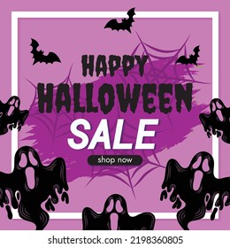 halloween promotion halloween sale background design vector