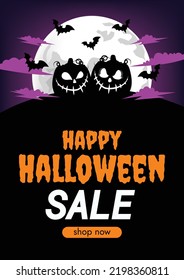 halloween promotion halloween sale background design vector