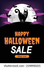 halloween promotion halloween sale background design vector