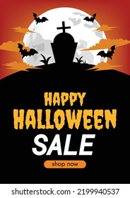 halloween promotion halloween sale background design vector