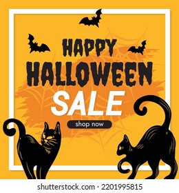 halloween promotion halloween sale background design vector