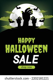 halloween promotion halloween sale background design vector