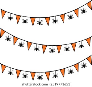 Halloween Pull Flag Spider Design - Happy Holidays