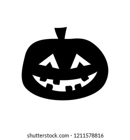 Halloween pumkin icon. Jack Lantern sign. Black silhouette symbol. Vector design for Hallowenn banners, flyersm posters, party invitation cards