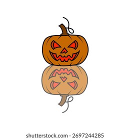 Vector de icono de calabaza de Halloween con sombra