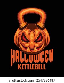 
halloween pumkin kettlebell t-shirt design