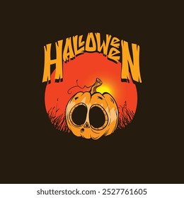 Halloween pumkin logo vector image
