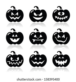 Halloween pumkin vector icons set