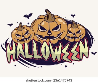 Halloween Pumkins Background Template Modern