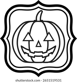 Halloween pumpkin -1-1- - frame - mono