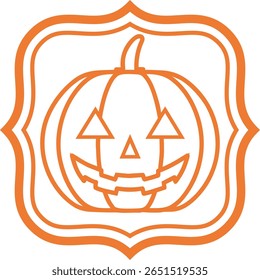 Halloween pumpkin -1-1- - frame - orange