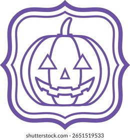 Halloween pumpkin -1-1- frame - purple