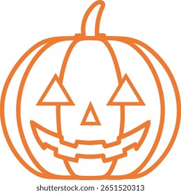 Halloween pumpkin -1-1- orange Jack o'lantern cute simple icon
