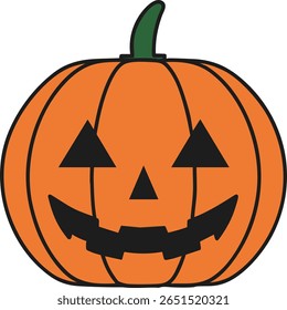 Halloween pumpkin -1-1Jack o'lantern cute simple icon