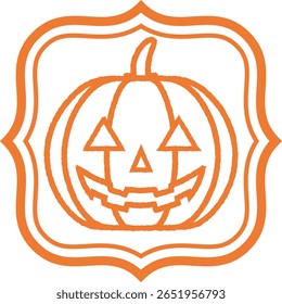 Halloween pumpkin -1-2- frame - orange
Jack o'lantern cute simple icon