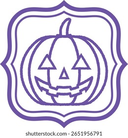 Halloween pumpkin -1-2- frame - purple
Jack o'lantern cute simple icon