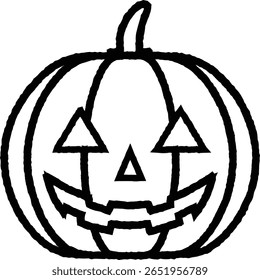 Halloween pumpkin -1-2- mono
Jack o'lantern cute simple icon