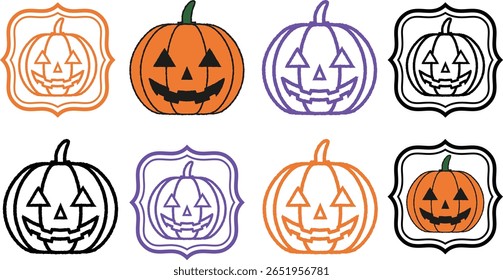 Halloween pumpkin -1-2- set
Jack o'lantern cute simple icon