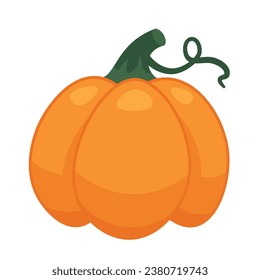 Halloween pumpkin 2D cartoon object. October vegetable isolated vector item white background. Autumn season. Farmland rustic vegetation. Countryside ripe veggie color flat spot illustration