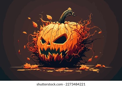 Halloween pumpkin, 2d vector illustration,EPS 10 vector.