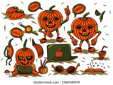 Halloween Pumpkin Activity Background. EPS 10