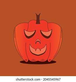 Halloween pumpkin amazing illustration with gradient color