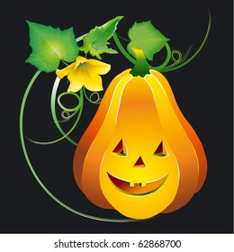 Halloween pumpkin angry