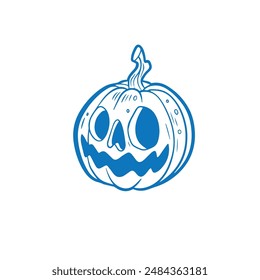Halloween pumpkin with angry face expression