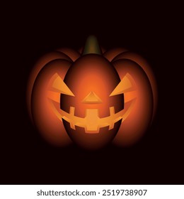 Halloween pumpkin with angry face expression. Jack-o'-lantern. Vector cartoon character illustration