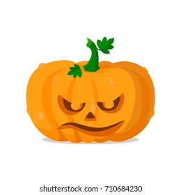 Halloween pumpkin. Angry pumpkin. Vector illustration