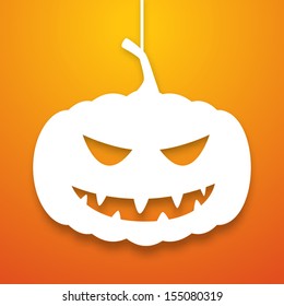 Halloween pumpkin applique background. Vector illustration icon for your halloween party design
