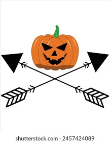 Halloween pumpkin and arrow T-shirt, Vector File