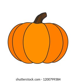 Halloween pumpkin. Autumn symbol. Hand drawn illustration vector.