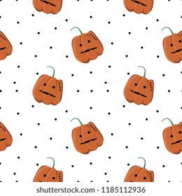 Halloween pumpkin baby seamless pattern. vector illustration for fashion textile print and wrapping with festive design.