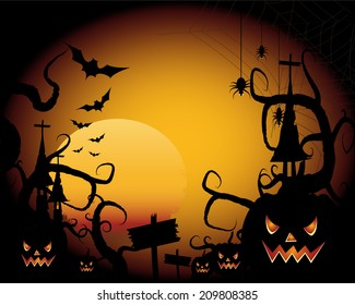 Halloween pumpkin background / card / invitation