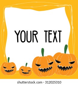 Halloween pumpkin  background and frame