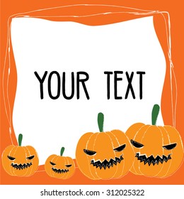 Halloween pumpkin  background and frame