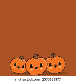 Halloween Pumpkin background Hand drawn vector illustration, holiday 