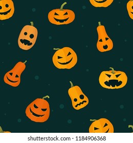 Halloween pumpkin background, seamless pumpkin pattern
