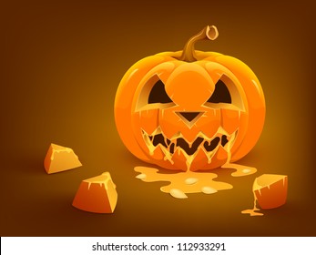 Halloween pumpkin background. Vector illustration.
