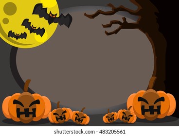 Halloween pumpkin background. Vector Illustration.