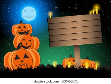 Halloween pumpkin background vector illustration