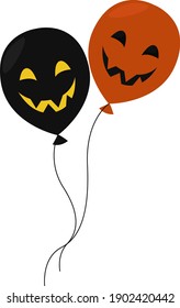 Halloween pumpkin balloons, illustration, vector on a white background.