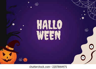 Halloween Pumpkin Banner Background Trick Or Threat Pumpkin Flyer Social Media Wallpaper