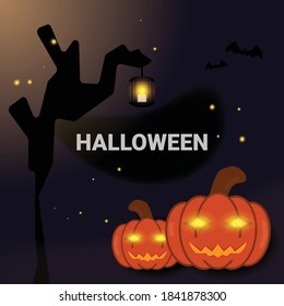 Halloween Pumpkin Banner Background. Vector
