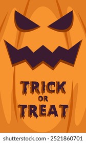 Halloween pumpkin banner on orange background for Holiday card, party invitations and other Halloween events