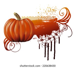 halloween pumpkin with beauty grunge background