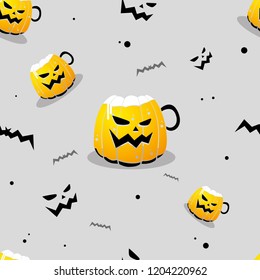 Halloween Pumpkin Beer Pattern, light theme
