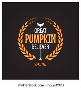 halloween pumpkin believer logo concept background