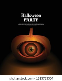 Halloween Pumpkin with Big Eye Layout/Cover. Creative Design Concept Background